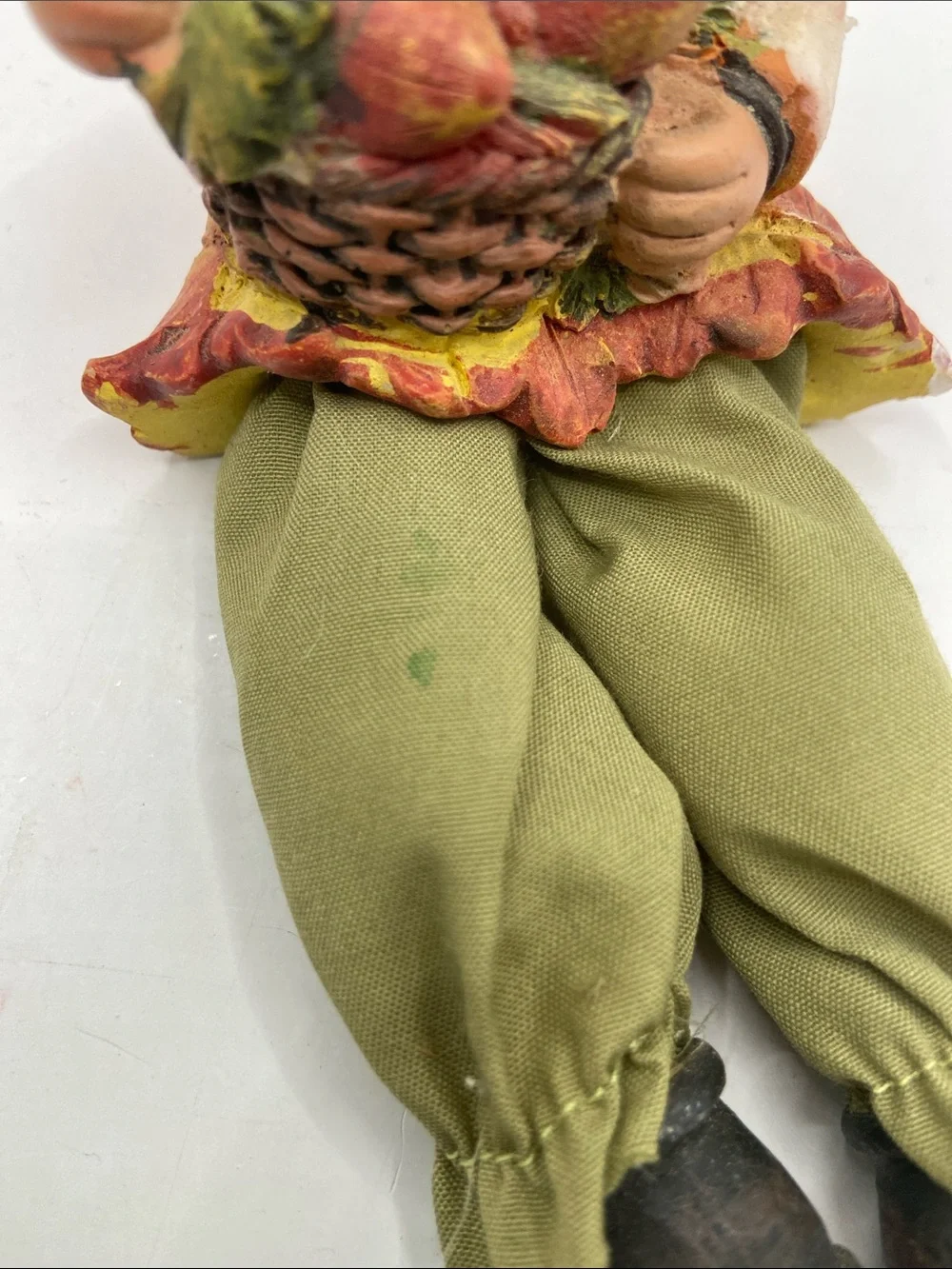 Vintage Acorn Boys Shelf Sitters Resin Figurines Fall Thanksgiving Set of 2